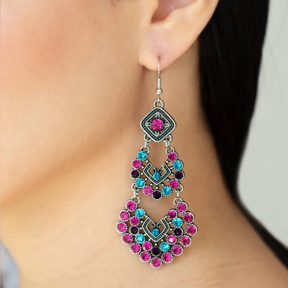 Cotton Candy Chandelier Earrings
